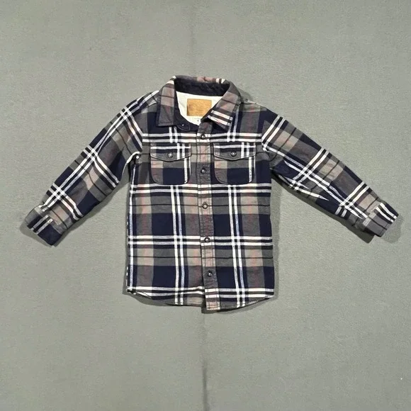 OshKosh B'gosh Work Is‎ Play Boys 6 Plaid Flannel Shirt Long Sleeve Button Up