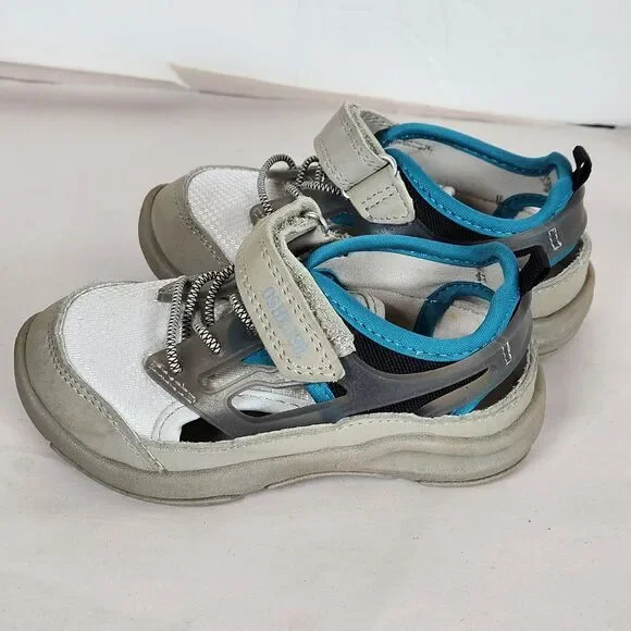Osh Kosh B'gosh Sport Sandals Toddler Boys 7M Closed Bump Toe Washable Blue Gray