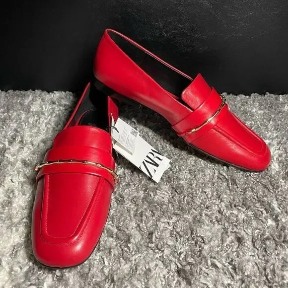 NWT Zara Leather Loafers