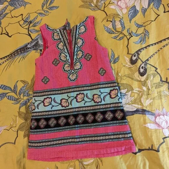 OSHKOSH genuine kids pink retro 60s style dress 2t euc