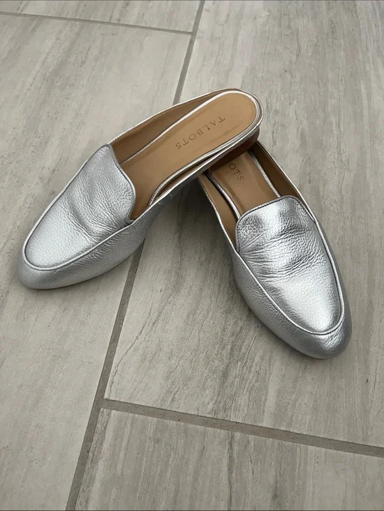 Talbots silver Frannie Mules