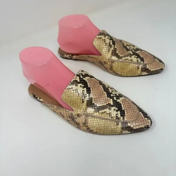 MADEWELL Womens Shoes FRANCES Skimmer Mules Snake Print Size 9 1/2‎
