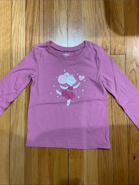 OshKosh B'gosh Pink Mouse Ballet Long-Sleeve Tee