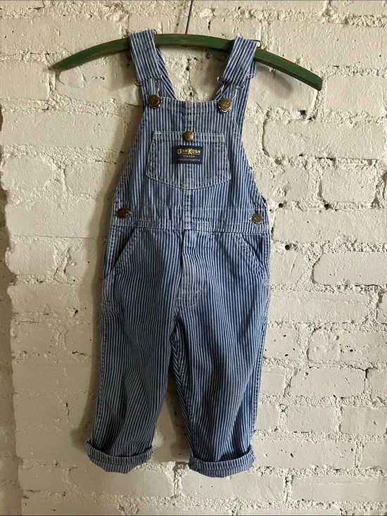 Vintage OshKosh hickory stripe overalls size 3T