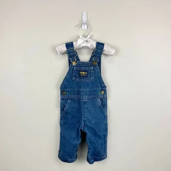 Vintage OshKosh B'gosh Blue Jean Overalls 9 months USA