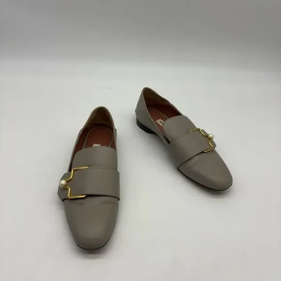 Bally Pearl Embellishment Loafers in Grey