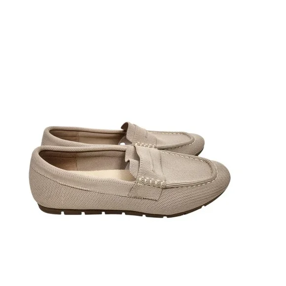 VESPIERO Shoes Womens 8.5 Beige Mesh Loafer Flats Slip On Lightweight Comfort