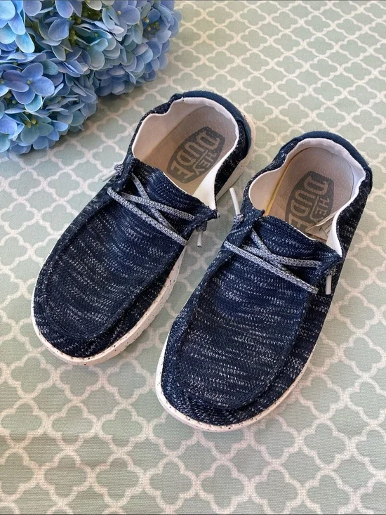 Hey Dude Wendy Sox Navy Slip On Shoes 7