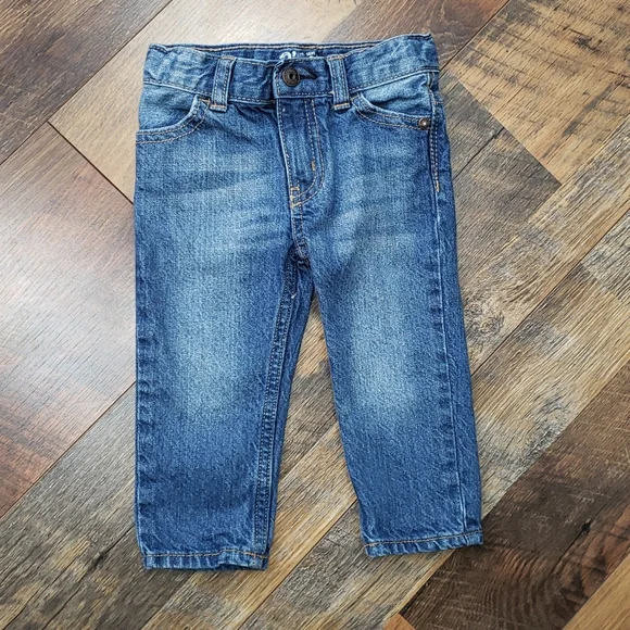 Oshkosh B'Gosh Straight Denim Blue Jeans, Size 12 Months