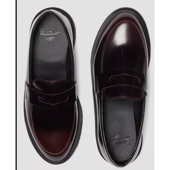 New Dr. Martens Temara Women's 6 Black Cherry Red Arcadia Penny Loafers 37 $130
