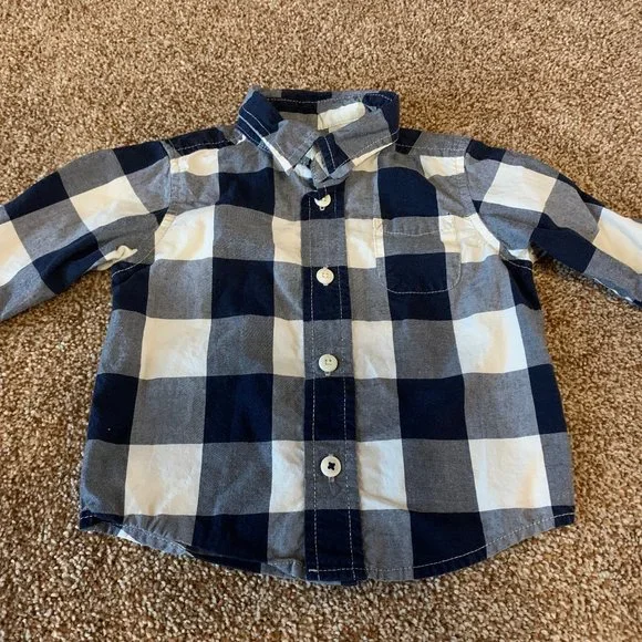 OshKosh B'gosh buffalo plaid long sleeve shirt 6M