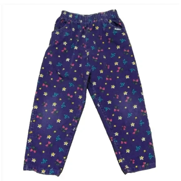 Vtg Oshkosh BGosh Girl's 5 Corduroy Pants Fruits Strawberries Blueberries USA