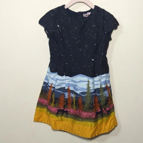 OshKosh B'gosh Genuine Kids Woodland Deer Night Sky Dress Girls Size 5T