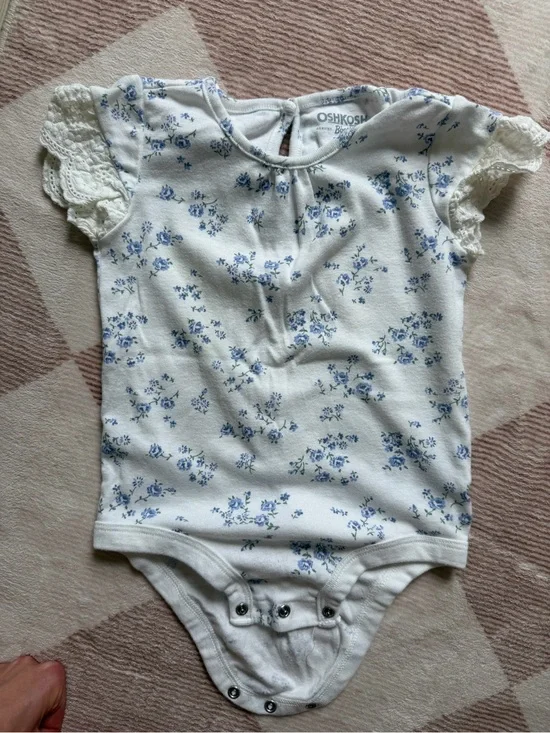 OshKosh B'gosh White Baby Bodysuit with Blue Floral Print