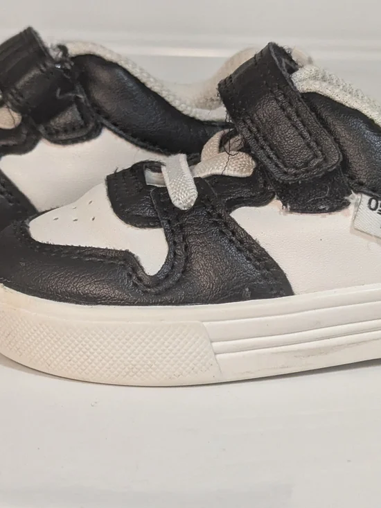 OshKosh B'gosh Black and White Velcro Kids Sneakers