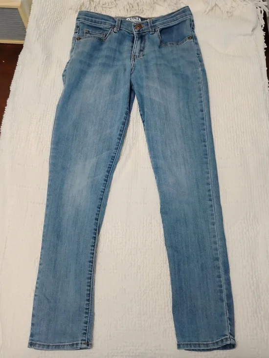 OshKosh B’gosh Light Wash Skinny Jeans Girls Size 10 Adjustable Waist Cute Denim