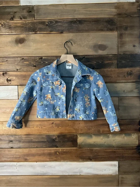 OshKosh B'gosh Light Blue Denim Jacket with Cartoon Print