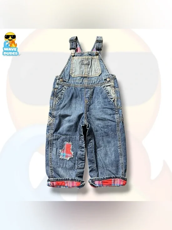 Toddler’s OshKosh B’Gosh Flannel Lined Denim Overalls