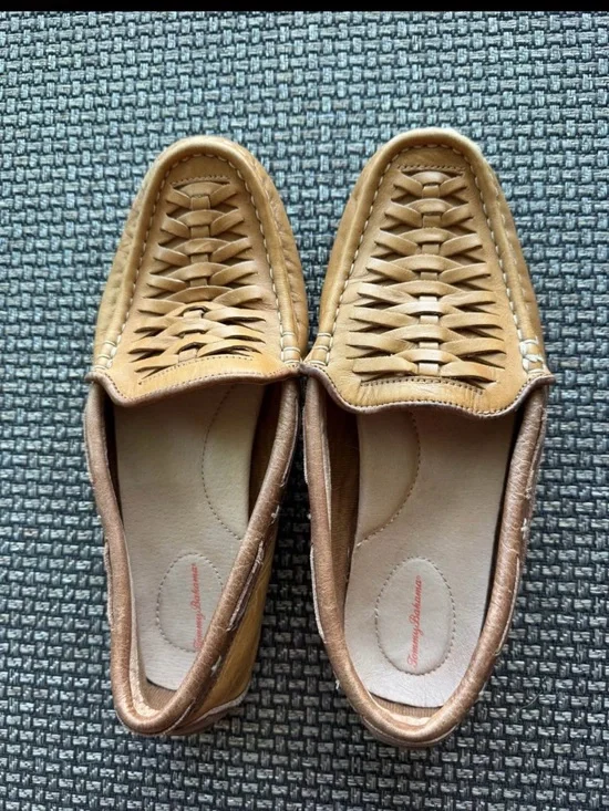 Tommy Bahama Woven Slip-On Loafers in Light Brown