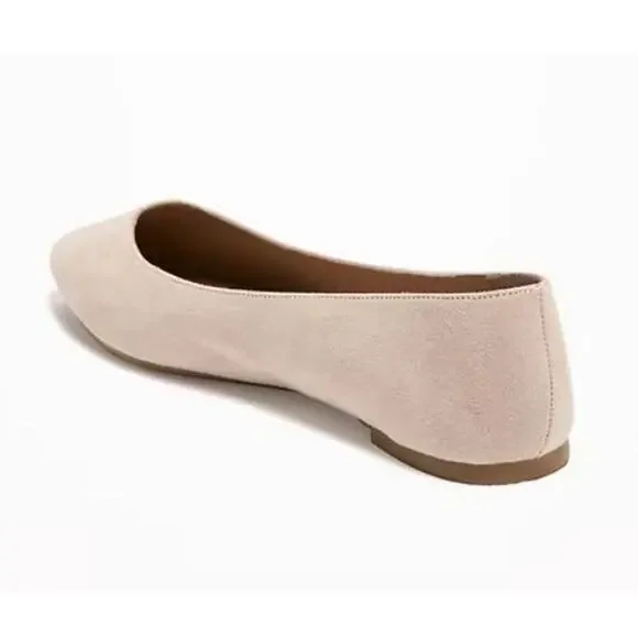 Old Navy Women's Blush Faux-Suede‎ Pointy Ballet Flats Size 10