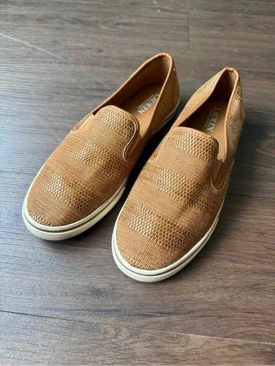 Lauren Ralph Lauren Janis Brown Slip On Loafers Deck Casual Sneaker Shoes 9.5
