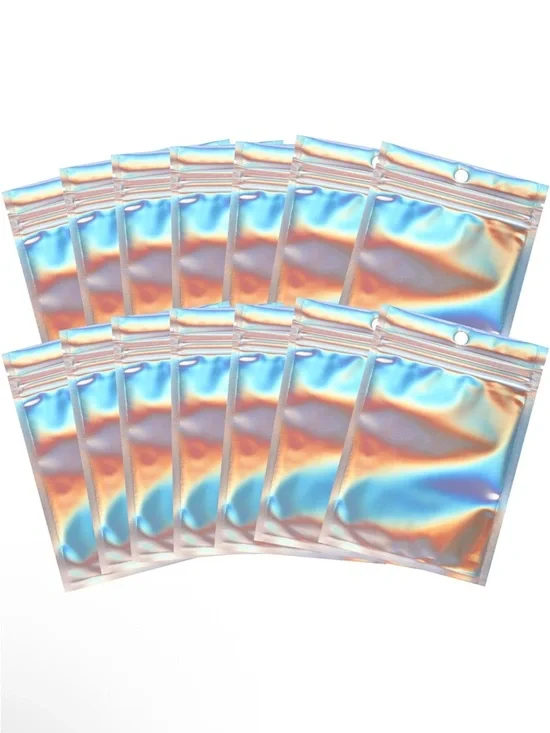 Set of 15 4x6in holographic resealable pouches