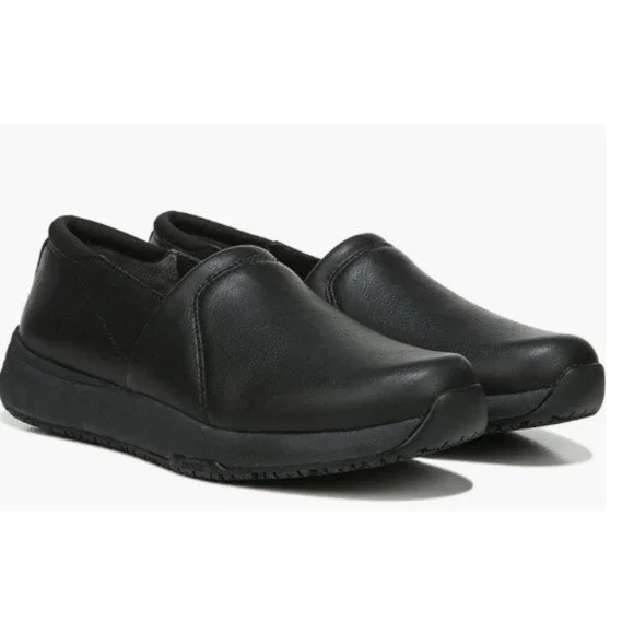 Dr. Scholls‎ Black Slip Oil Resistant Work Slip On Shoes Womens 9 WIDE New
