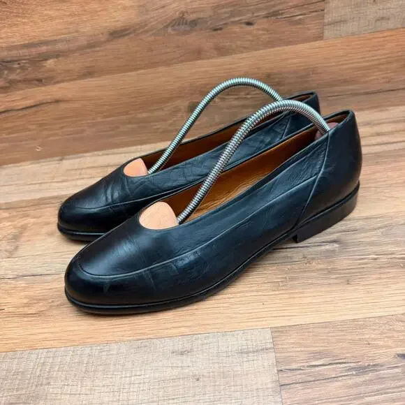 Yaska shoes size 7.5 EU 38.5 Black Leather Ballerina Shoes