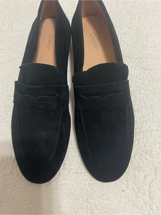 Quince Black Suede Women's Penny Loafers-BRAND NEW Size 7