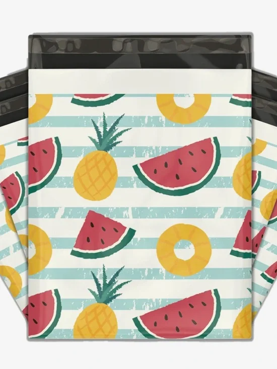25 Watermelon Pineapple Fruit Polymailers 10x13 Shipping Bags Boutique Packaging
