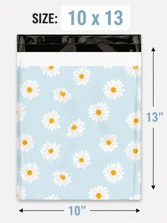 40-Piece Daisy Mailing Bundle | 10x13 Polymailers + 4x6 Thank You Cards 🌼