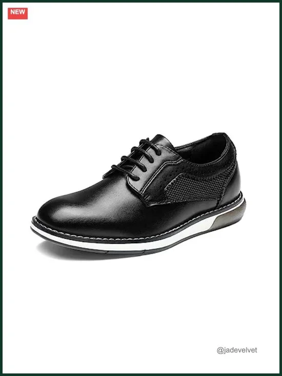 Boys' Oxford Dress Shoe Casual Formal Uniform Lace-Up Faux Leather