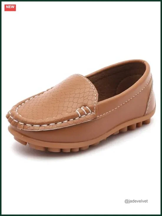 Boys Girls Loafers Dress Shoes Slip On Toddler Little Kid PU Leather