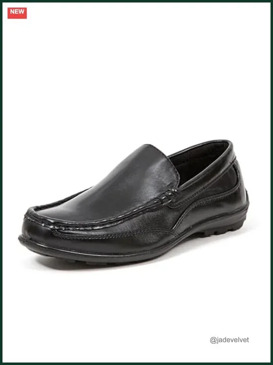 Boys Driving Moc Loafers Dress Shoes Slip On Simulated Leather
