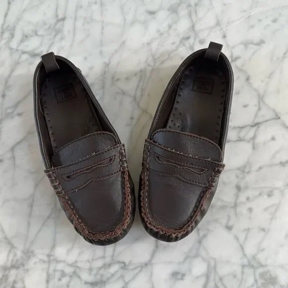 Janie & Jack Leather Penny Loafers Sz 13