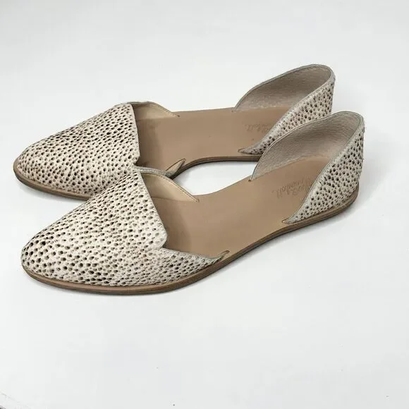 Loeffler Randall Pony Hair Animal Print D'Orsay Flats Size 7.5