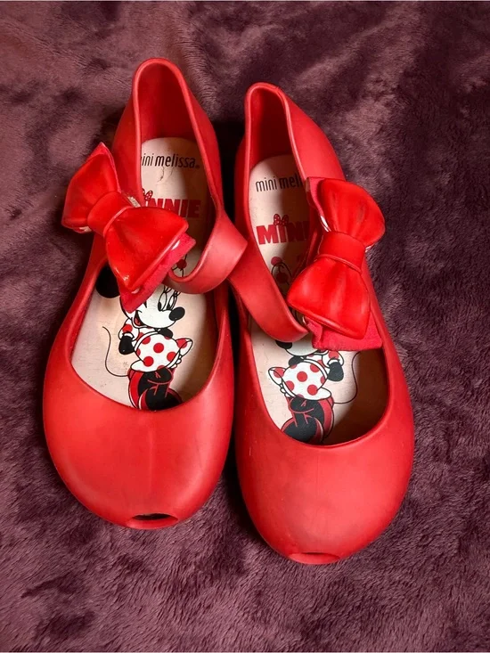Mini Melissa Red Minnie Bow Mary Jane Flats