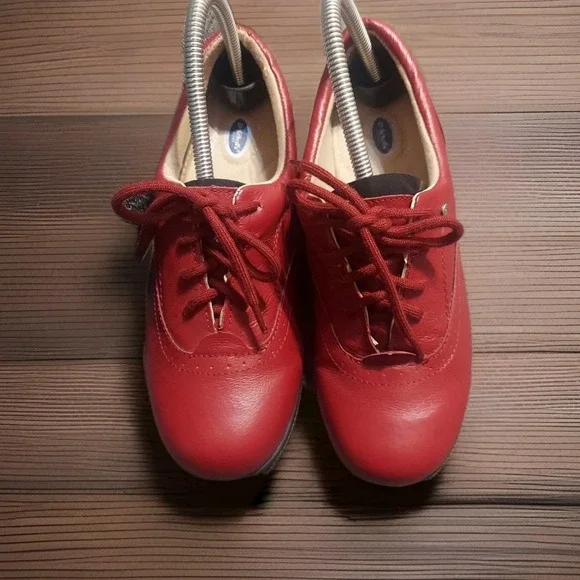 Dr Scholls Red Leather Shoes Double Air-Pillo Insoles Advanced Comfort Size 8‎