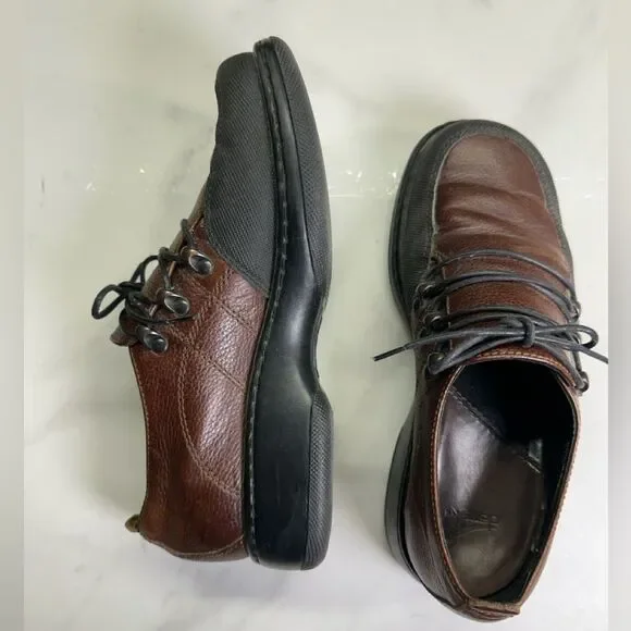 Dansko Janika Oxford Lace Up Shoes, Brown Leather Comfort Slip Ons, Women 7.5-8