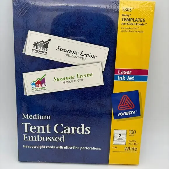 Avery 5305 Medium Tent Cards Embossed 2.5