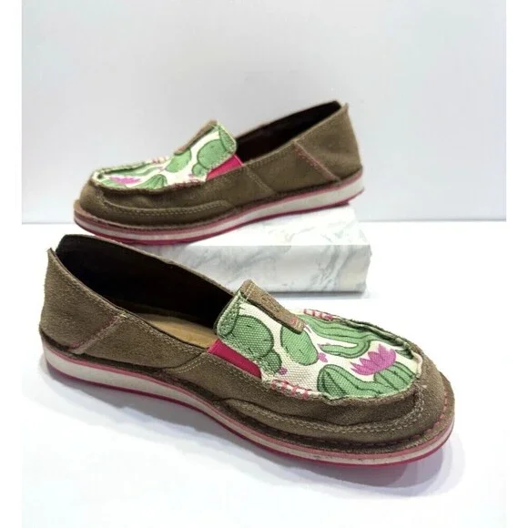 Ariat Women’s Size US 8B Cowgirl Rugged West Cactus Print Cruiser Shoes Suede