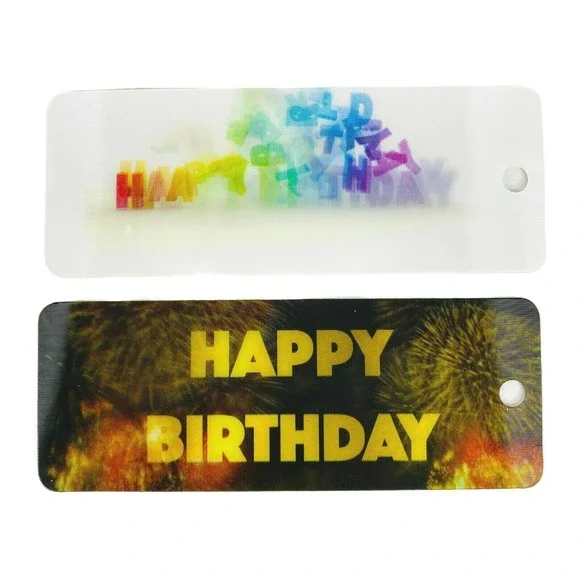 2 Bookmarks 3D Happy Birthday Bookmarks‎ Lenticular
