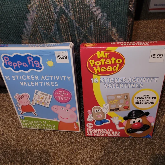 Peppa Pig and Mr. Potato Head Sticker Activity Valentines