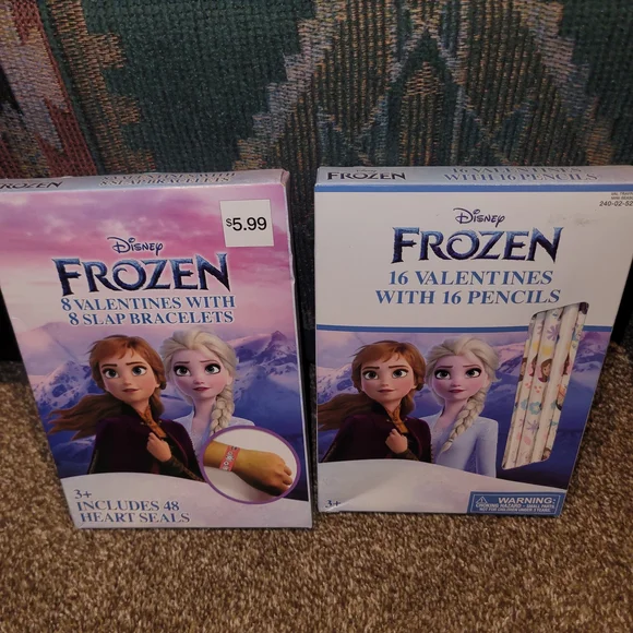 Disney Frozen Valentines Sets with Slap Bracelets and Pencils