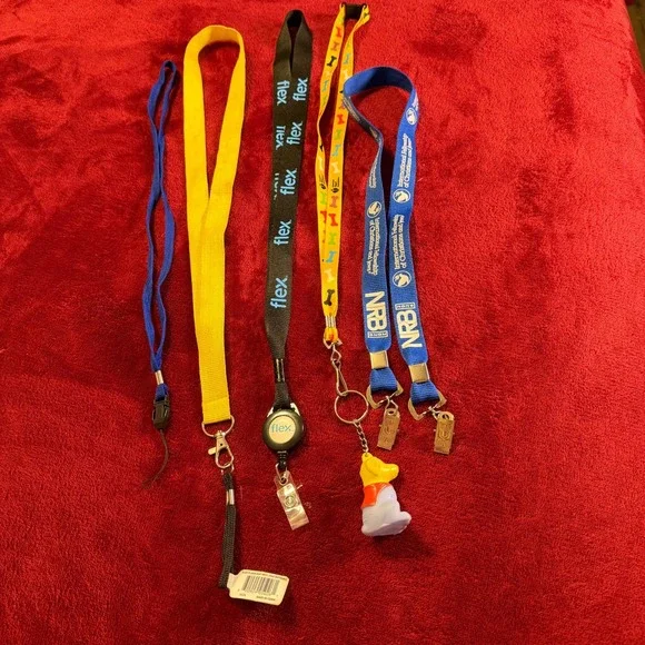 Lot of 5 Lanyards Flex Retractable NRB 2022 IFCJ Yellow Blue Black Mixed Utility