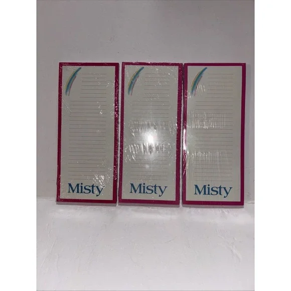 Vintage Sealed Misty Rainbow Magnetic Long Notepad 3.5 X 9 Lot Of 3
