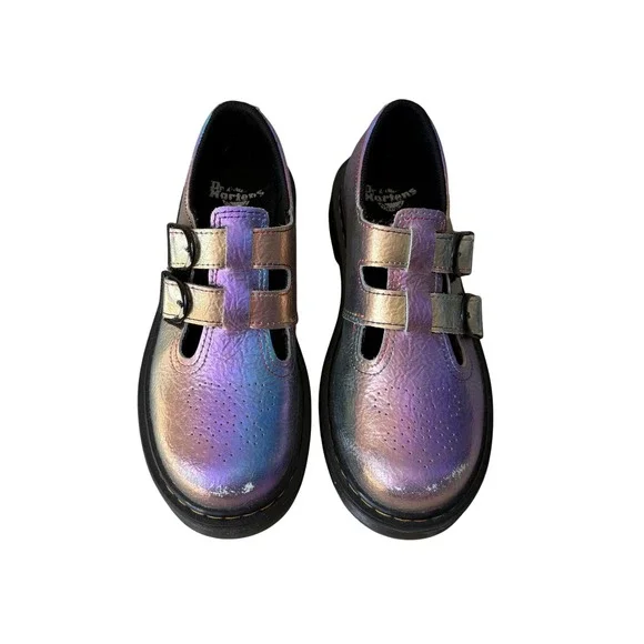 Dr. Martens Junior 8065 Rainbow‎ Crinkle Leather Mary Jane size 2