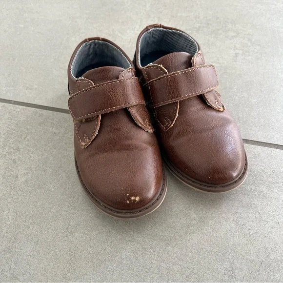 Max + Jake Classic Brown Ollie Oxford Toddler Boy Dress Shoes With Strap Size 8