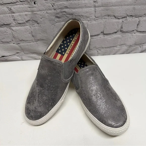 Denim & supply Ralph Lauren Metallic Gray Slip-On Loafers Sz 10 nwot