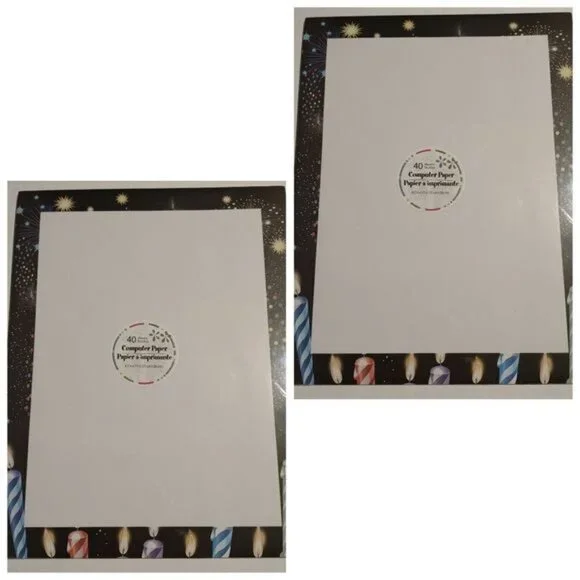 BIRTHDAY CANDLES COMPUTER PAPER-2 PACKS